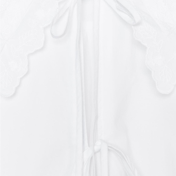 NWT. Zara White Poplin Peter Pan Collar Shirt. Size M. - Picture 5 of 9